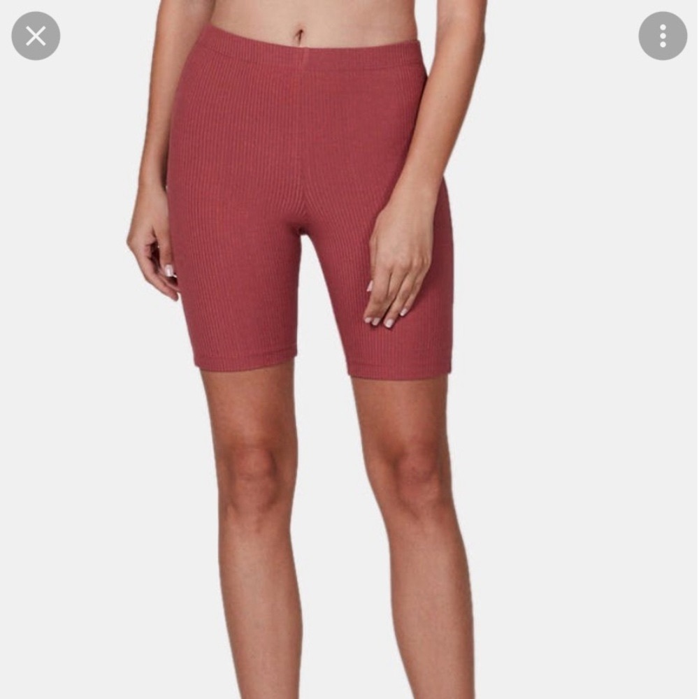 NWT LETT Madrid Ribbed Biker Shorts Terra Cotta Medium